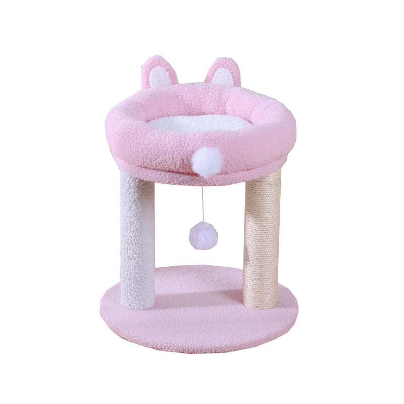 Kratzbäume, Kuscheliges Katzenbett mit niedlichen Hasenohren, Pinker Katzenkratzbaum für Spielen & Schlafen