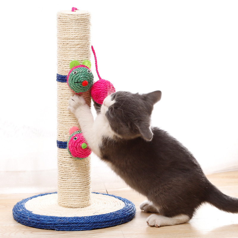 Kratzbaum Spielzeug aus Sisal, Platzsparendes Design, Einfach Montage, Ideal für kleine Katzen