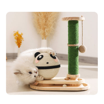 Katzen Kratzbaum, Kratzball für Katzen in Pandaform mit Doppelschicht Cat-Drehteller, für glückliche Katzen & Stress abbauen