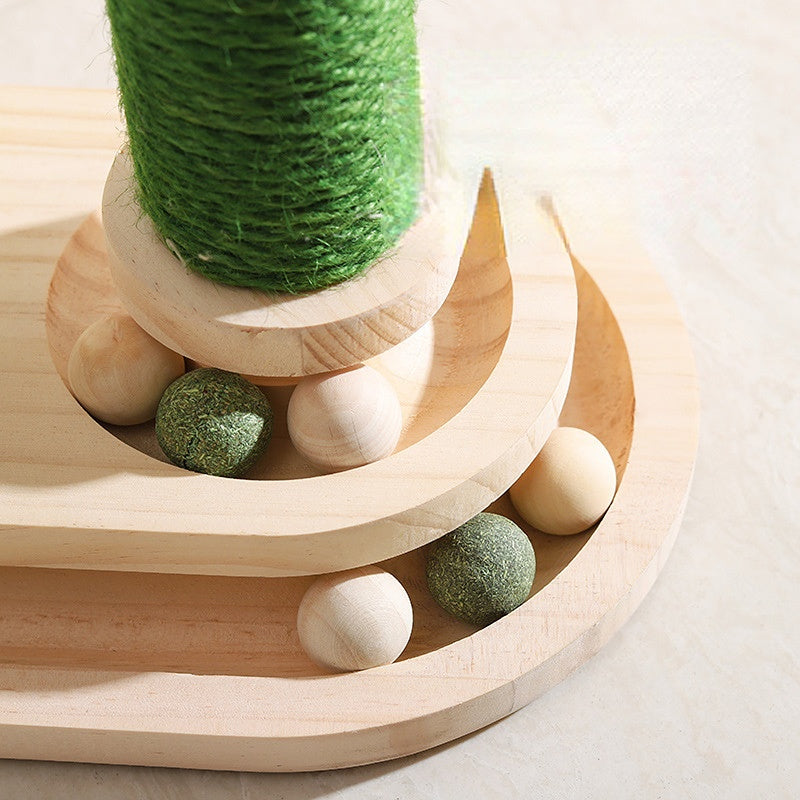 Katzen Kratzbaum, Kratzball für Katzen in Pandaform mit Doppelschicht Cat-Drehteller, für glückliche Katzen & Stress abbauen