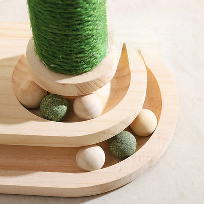 Katzen Kratzbaum, Kratzball für Katzen in Pandaform mit Doppelschicht Cat-Drehteller, für glückliche Katzen & Stress abbauen