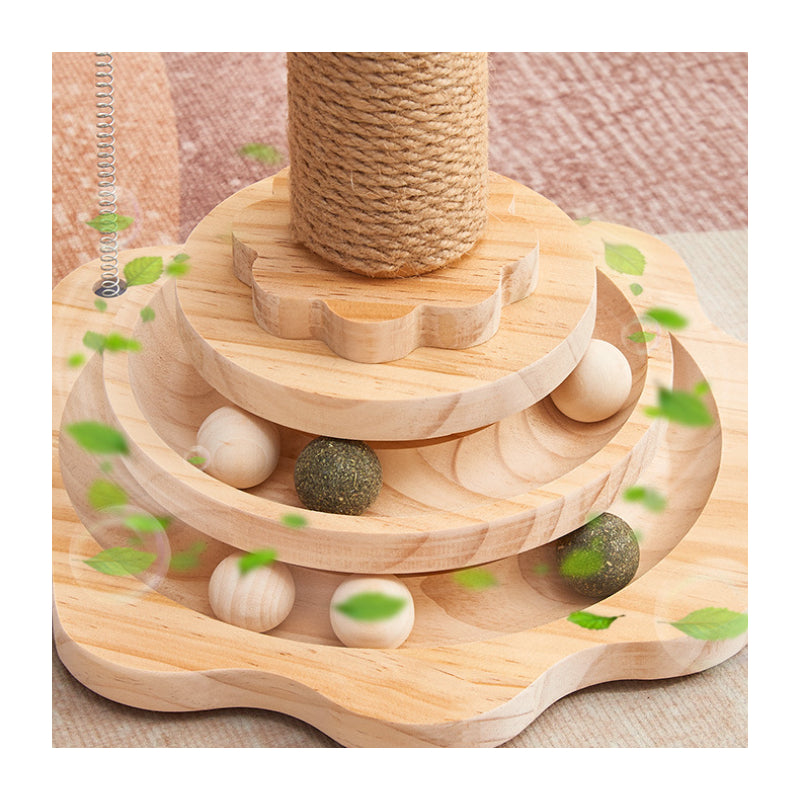 Kratzbaum Katzen, Katzenkratzbaum mit lustiger Katzenstock & Katzendrehteller geliefert für verspielte Katzen