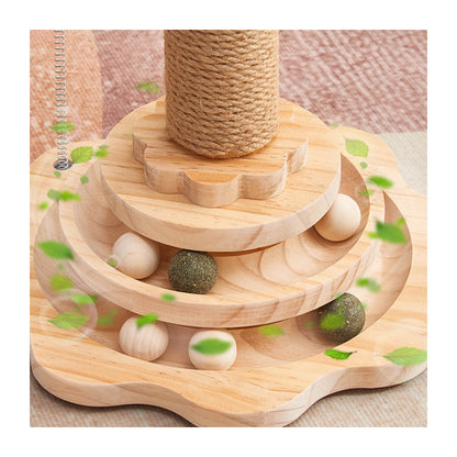 Kratzbaum Katzen, Katzenkratzbaum mit lustiger Katzenstock & Katzendrehteller geliefert für verspielte Katzen