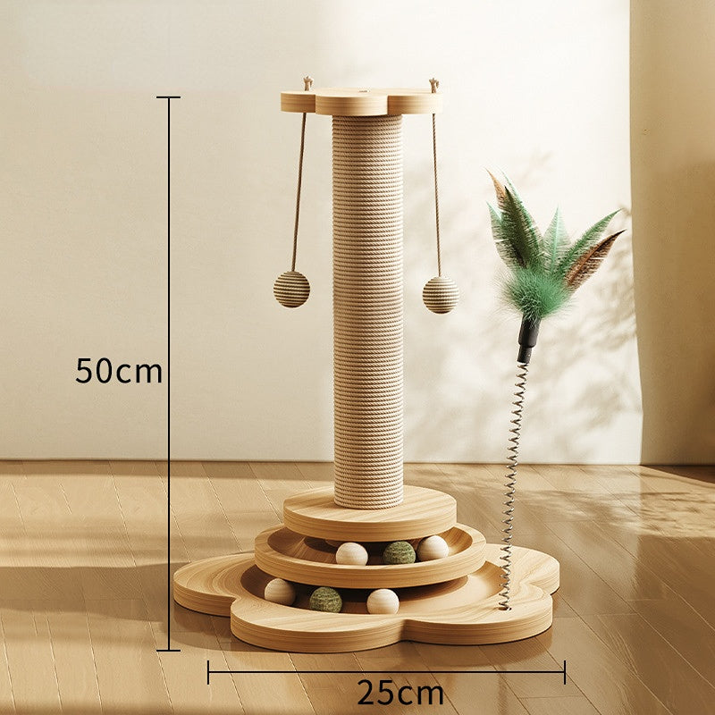 Kratzbaum Katzen, Katzenkratzbaum mit lustiger Katzenstock & Katzendrehteller geliefert für verspielte Katzen