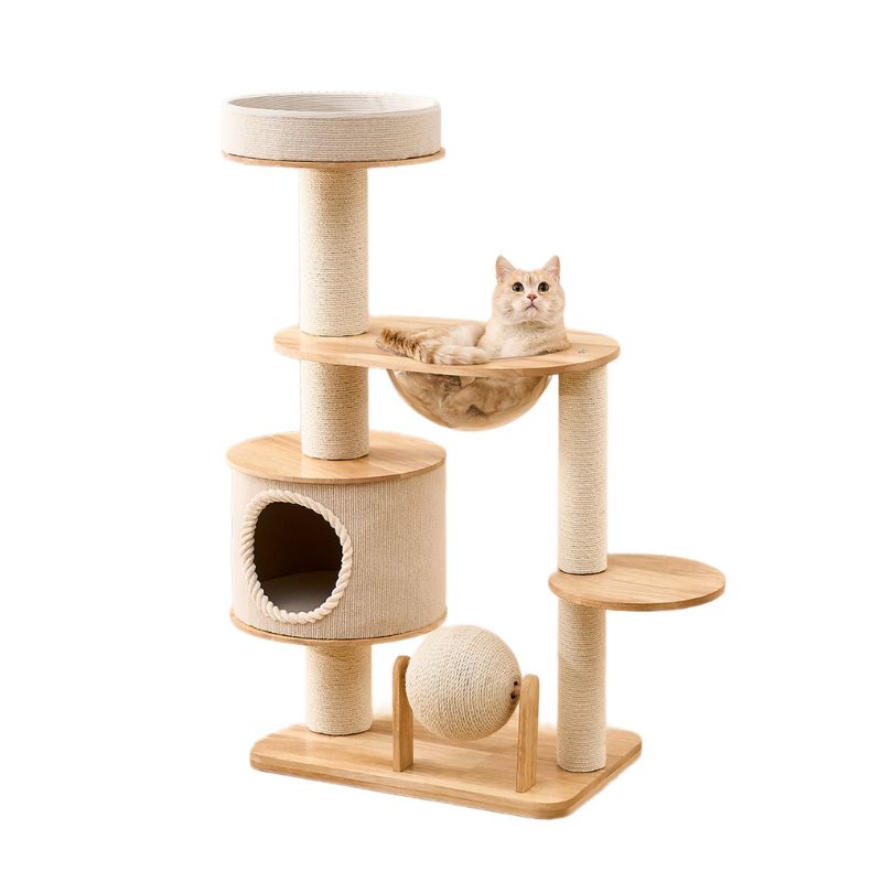 Kratzbaum für große Katzen, Multifunktionaler Katzenbaum mit integriertem Katzenhaus, zum Krallenwetzen & Ausruhen