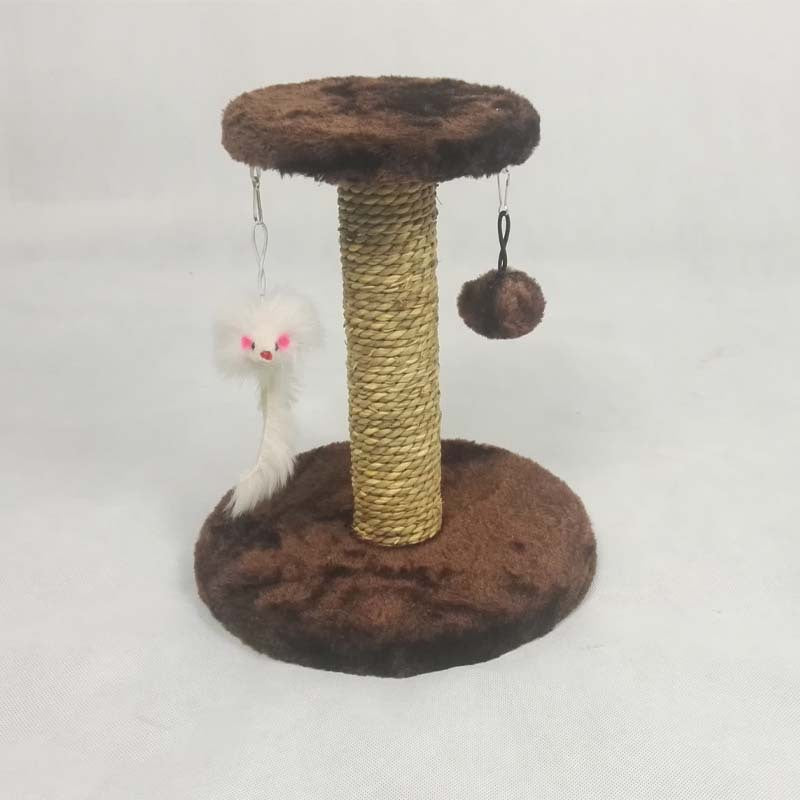 Kratzbaum Klein für Katzen, Katzenkratzbaum mit Plüschball und Maus, Weiche Plattform, Sichere Spielmöglichkeit für Ihre Katze