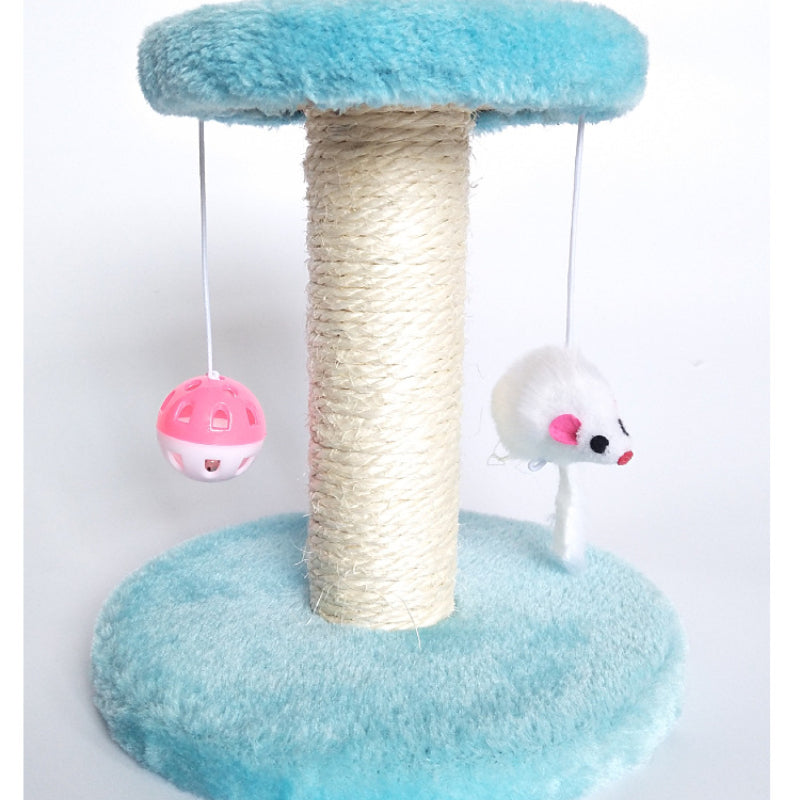 Kratzbaum Klein für Katzen, Katzenkratzbaum mit Plüschball und Maus, Weiche Plattform, Sichere Spielmöglichkeit für Ihre Katze