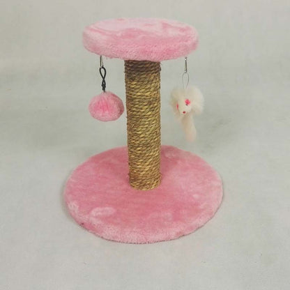 Kratzbaum Klein für Katzen, Katzenkratzbaum mit Plüschball und Maus, Weiche Plattform, Sichere Spielmöglichkeit für Ihre Katze