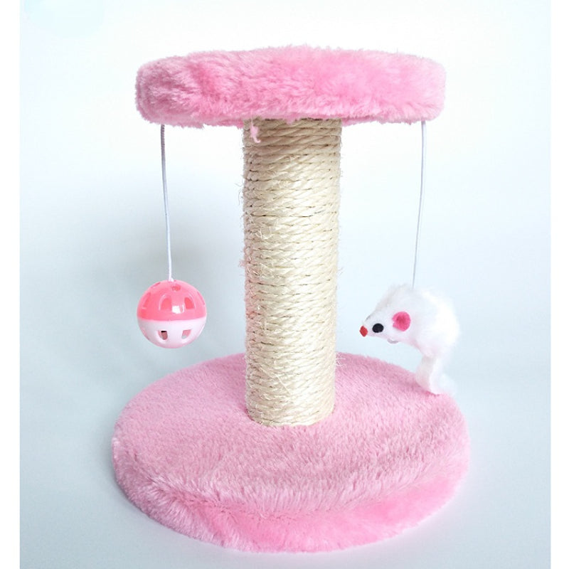 Kratzbaum Klein für Katzen, Katzenkratzbaum mit Plüschball und Maus, Weiche Plattform, Sichere Spielmöglichkeit für Ihre Katze