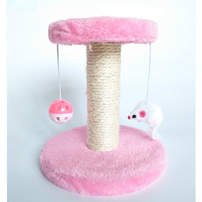 Kratzbaum Klein für Katzen, Katzenkratzbaum mit Plüschball und Maus, Weiche Plattform, Sichere Spielmöglichkeit für Ihre Katze