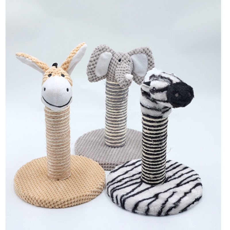 Kratzsäule, Katzenklettergerüst, Kreative Plüsch-Sisal Kratzsäule in Tierform für Katzenspaß, Drei Stile, 20 x 25cm