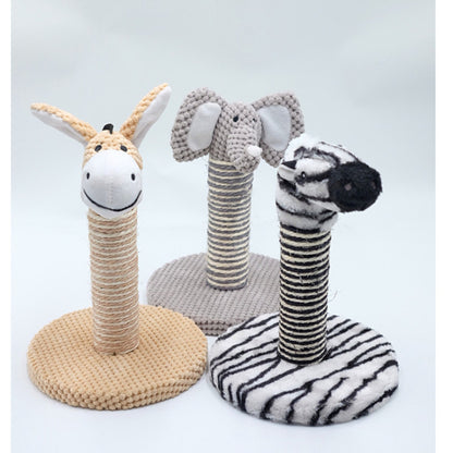 Kratzsäule, Katzenklettergerüst, Kreative Plüsch-Sisal Kratzsäule in Tierform für Katzenspaß, Drei Stile, 20 x 25cm