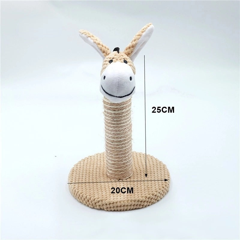 Kratzsäule, Katzenklettergerüst, Kreative Plüsch-Sisal Kratzsäule in Tierform für Katzenspaß, Drei Stile, 20 x 25cm
