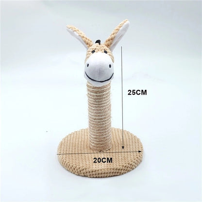 Kratzsäule, Katzenklettergerüst, Kreative Plüsch-Sisal Kratzsäule in Tierform für Katzenspaß, Drei Stile, 20 x 25cm