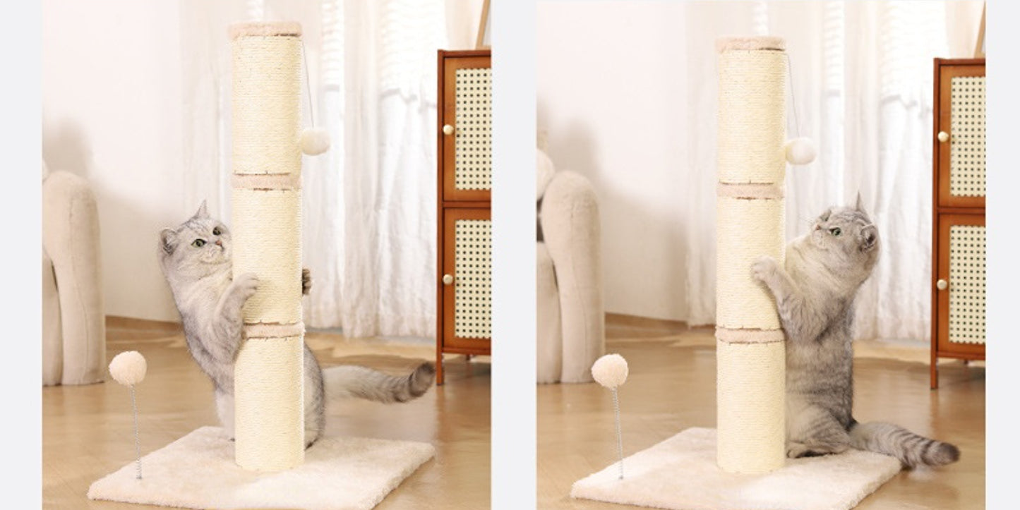 Kratzbaum Katzen, Sisal-Katzenkratzbaum & Plüschball, 39x39x68 cm, Plüschstoffbasis, Stark und stabil, Katze spielt fröhlich