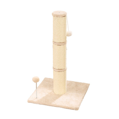 Kratzbaum Katzen, Sisal-Katzenkratzbaum & Plüschball, 39x39x68 cm, Plüschstoffbasis, Stark und stabil, Katze spielt fröhlich