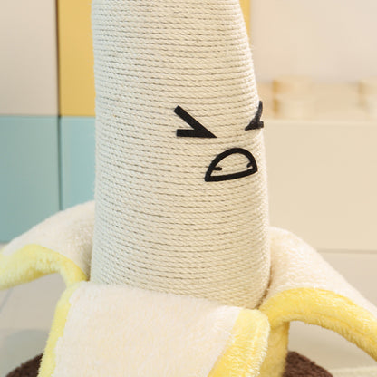 Kratzbaum Modern, Bananenform Sisal-Katzenkratzbaum, Bananenschale aus Plüsch, Aufmachbar, Realistisch & interessant