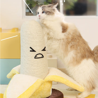 Kratzbaum Modern, Bananenform Sisal-Katzenkratzbaum, Bananenschale aus Plüsch, Aufmachbar, Realistisch & interessant