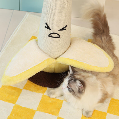 Kratzbaum Modern, Bananenform Sisal-Katzenkratzbaum, Bananenschale aus Plüsch, Aufmachbar, Realistisch & interessant