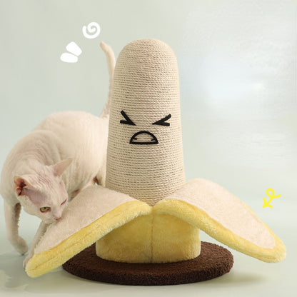 Kratzbaum Modern, Bananenform Sisal-Katzenkratzbaum, Bananenschale aus Plüsch, Aufmachbar, Realistisch & interessant