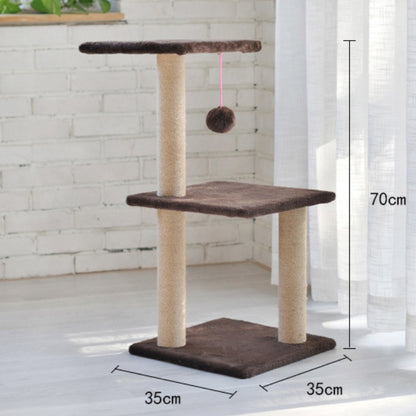 Kratzbaum Katzen, kleiner Multifunktionaler Sisal & Plüsch Kratzbaum, Silbergrau und Braun, Empfohlen für Kätzchen zum Spielen