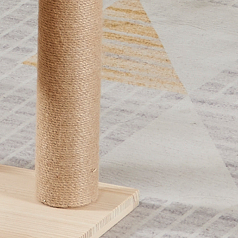 Katzenbaum Holz, Mehrstufiger Kratzbaum aus hochwertigem Holz, gemütlichem Katzenhaus & -höhlen, für Spiel und Entspannung