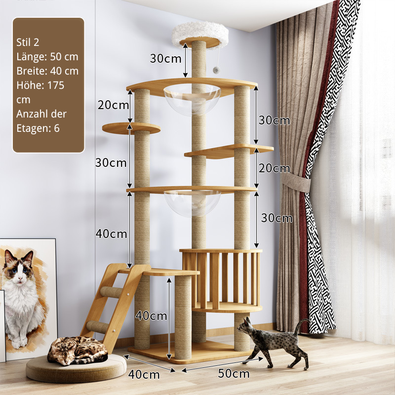 Katzenbaum Groß, Katzenbäume mit Ball Katzenspielzeug, Katzenmöbel Für große Katzen, Mehrstöckig