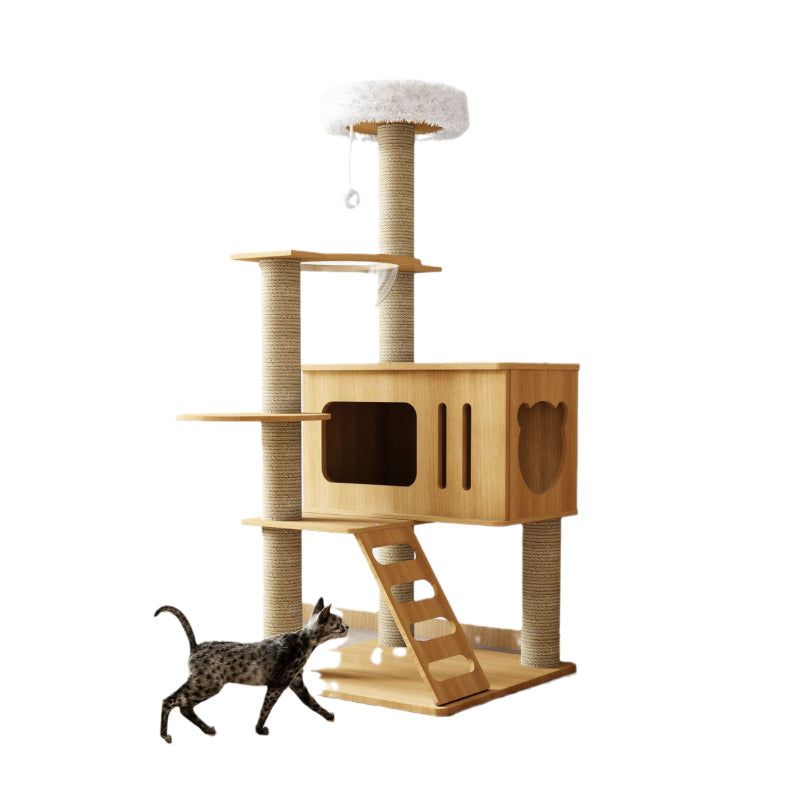 Katzenbaum Groß, Katzenbäume mit Ball Katzenspielzeug, Katzenmöbel Für große Katzen, Mehrstöckig