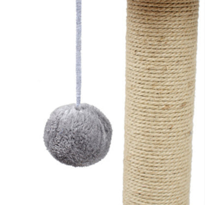 Katzenbaum, 3-in-1 Kletterbaum mit Katzenhaus, Kratzsäule und Spielball, Hochwertige Hanfseil- und Plüschmaterialien