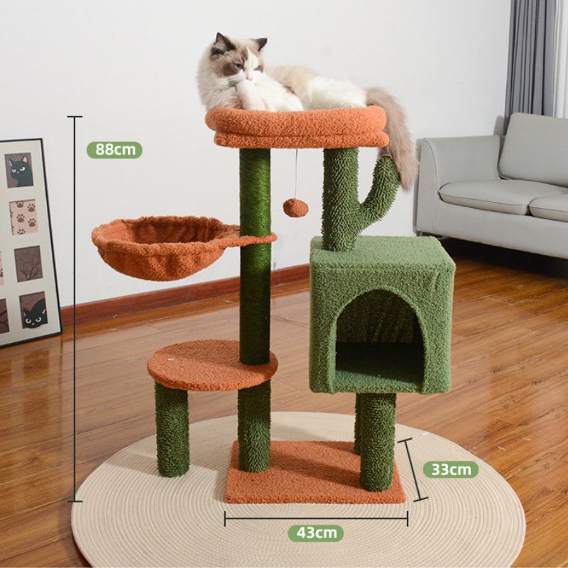 Katzen Baum, Katzenbaum im Kaktus-Design mit Mehreren Plattformen, für Katzen zur Vermeidung von Langeweile