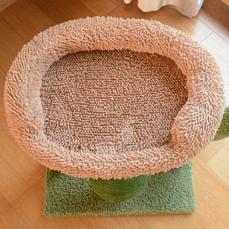 Katzen Baum, Cactus Sisal-Katzenbaum mit Katzenbett, Pilzform Katzenkratzball, Schlafen für große Katzen & Krallenschleifen
