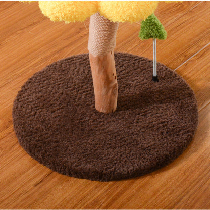 Holz Katzenbaum, Sonnenblumenform, Plüsch Komfortabel, Sisal Katzenkratzbaum, Große & kleine, Kratzen oder Schlafen