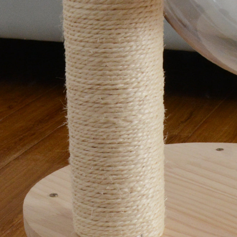 Katzenbaum Holz, Stabiler Kratzbaum aus Massivholz, Sisal-kratzbrett, Drei Ebenen Katzenbett, Ideal für Mehrkatzenhaushalte