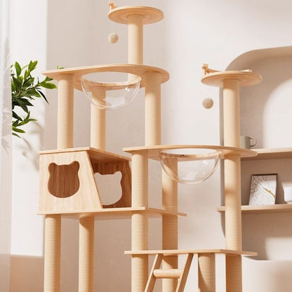 Katzenbaum XXL, Stabiler Katzenmöbel Mehrere Katzen, , Kratzbaum Groß mit Aussichtsplattform, Multifunktionalität