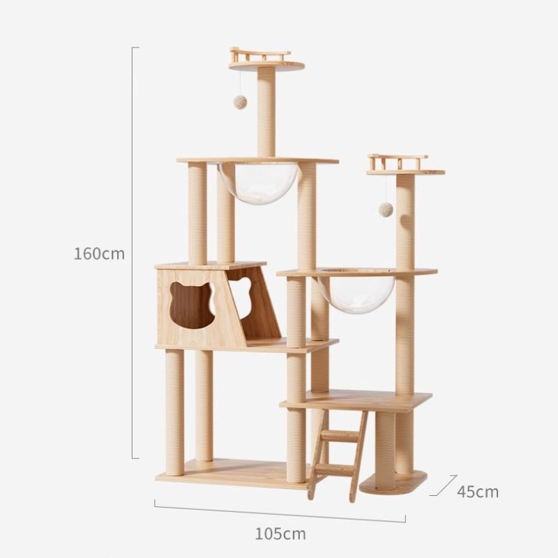Katzenbaum XXL, Stabiler Katzenmöbel Mehrere Katzen, , Kratzbaum Groß mit Aussichtsplattform, Multifunktionalität