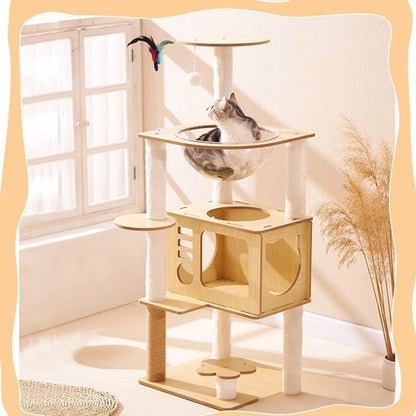 Groß Katzenbaum, Kratzbaum XXL mit Höhle und Katzenspielzeug, Stabil und Robust, Kletterbaum mit Sisal oder Plüsch