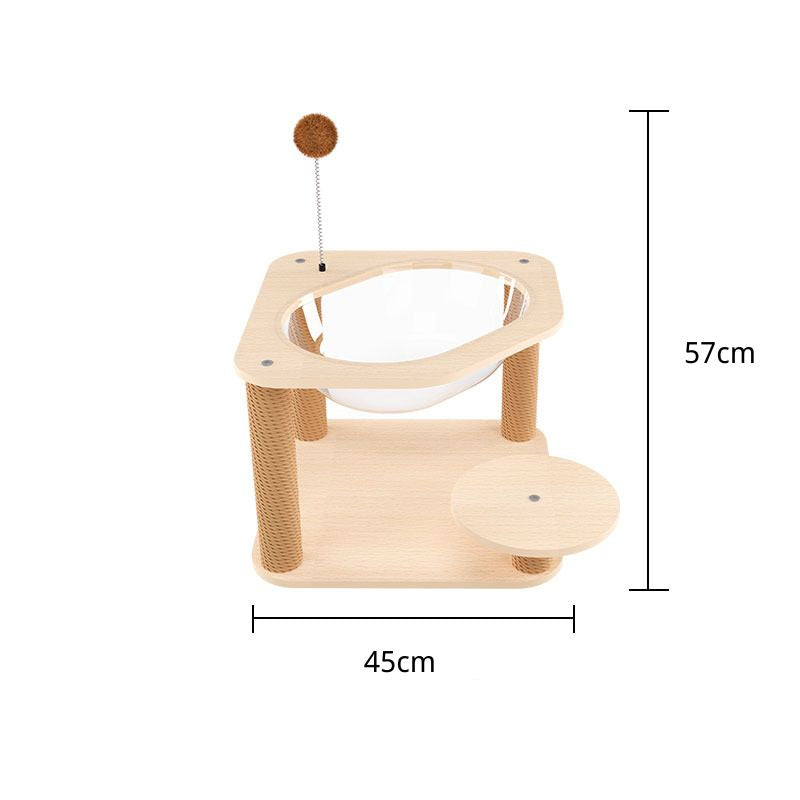 Katzenbaum Holz, Stabiles Katzenkratzbaum, Aktivitätsbaum Katzenmöbel, Fördert die Bewegung für Katzen aller Größen