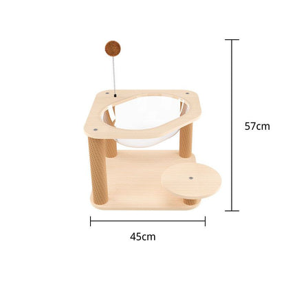 Katzenbaum Holz, Stabiles Katzenkratzbaum, Aktivitätsbaum Katzenmöbel, Fördert die Bewegung für Katzen aller Größen
