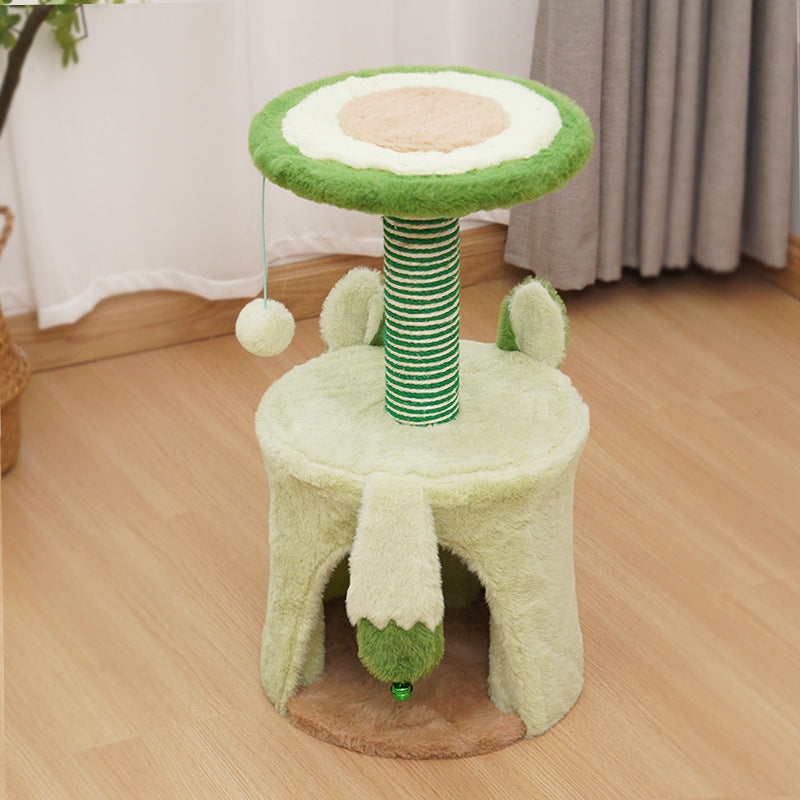 Kletterbaum für Katzen, Avocado-Themen Katzenbaum mit Spielzeugball und Ruhebereich, Frisches Design für kleine Katzen
