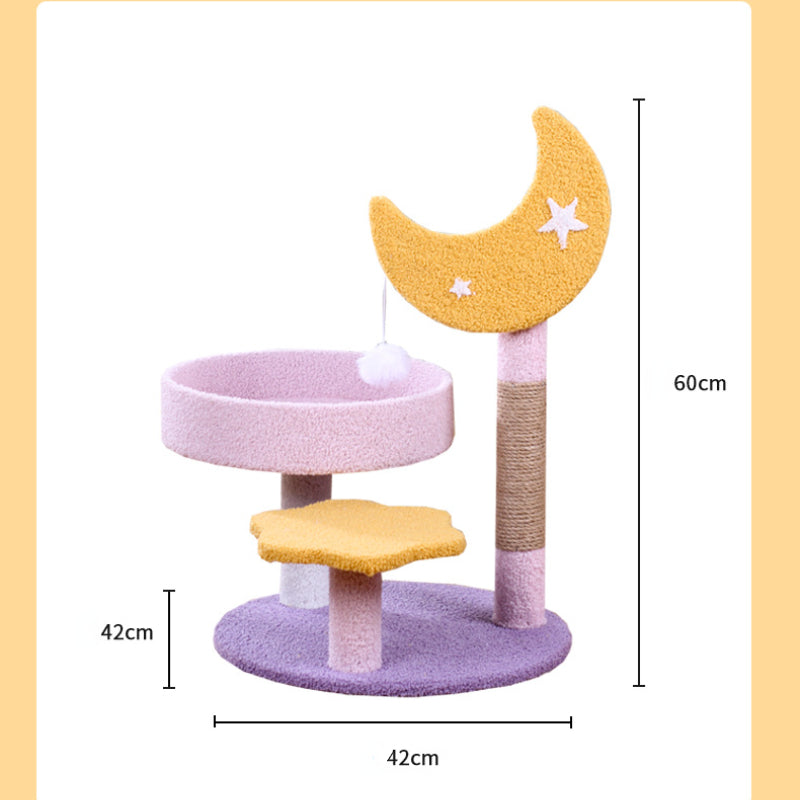 Katzen Baum, Katzenkratzbaum mit Drei Ebenen, Strapazierfähigem Sisal & Flauschigem Katzenbett für Spiel und Entspannung