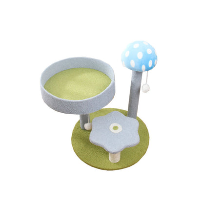 Katzen Baum, stilvolles Pilz-Design Katzenkratzbaum mit gemütlichem Katzenbett & Sisal-Kratzsäulen, zum Kratzen und Schlafen