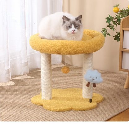 Katzen Baum, Blaue und Grüne, Wolkenform Plüsch Katzenbett & Sisal Katzenkratzbaum, für Kratzen und Schlafen von Katzen