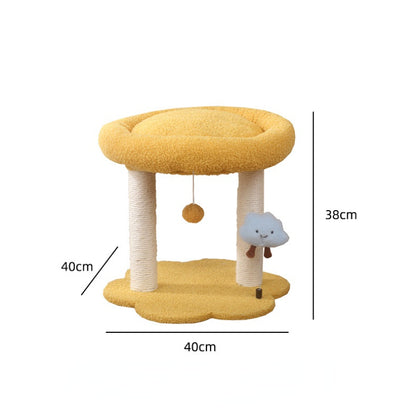 Katzen Baum, Blaue und Grüne, Wolkenform Plüsch Katzenbett & Sisal Katzenkratzbaum, für Kratzen und Schlafen von Katzen