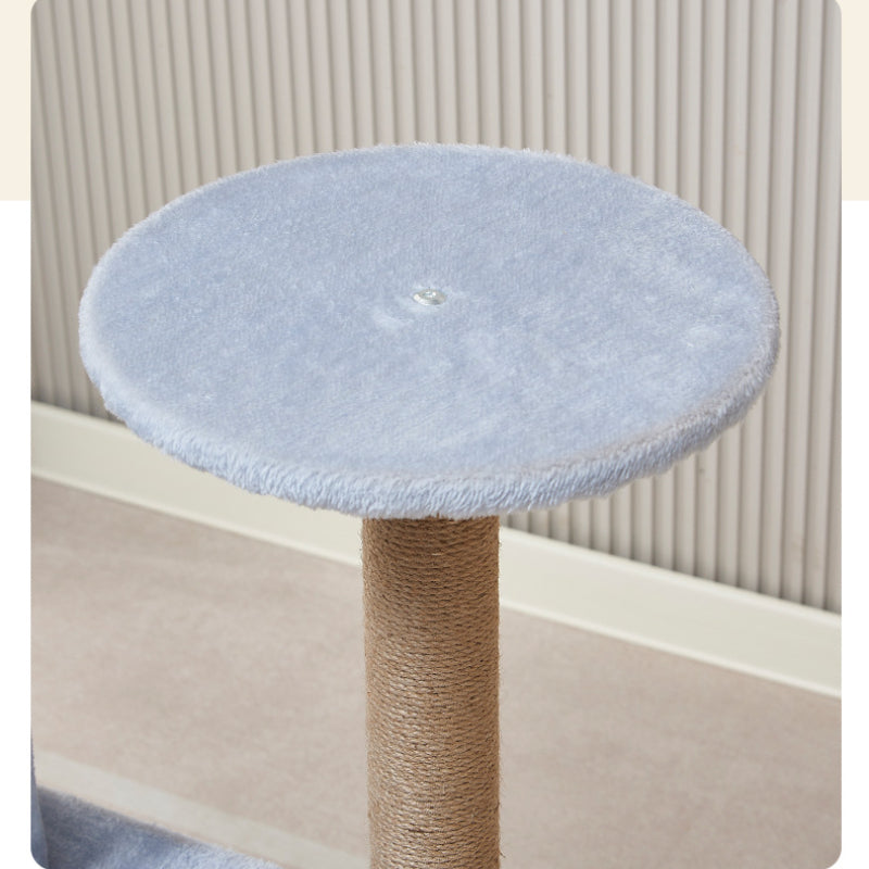 Katzenbaum groß, Hellblau Luxuriöser Mehrstöckiger Katzenkratzer, Sisal kratzbaum & Flauschigem Katzenbett, für mehrere Katzen