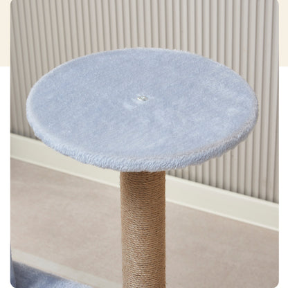 Katzenbaum groß, Hellblau Luxuriöser Mehrstöckiger Katzenkratzer, Sisal kratzbaum & Flauschigem Katzenbett, für mehrere Katzen