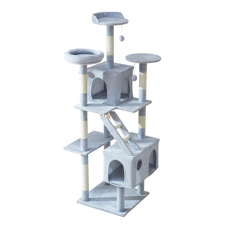 Katzenbaum grosse Katzen, Blauer Katzenbaum mit mehreren Etagen, Reichhaltig & interessant, ideal für Mehrkatzenhaushalte