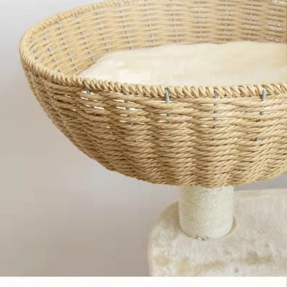 Katzenbaum Grosse Katzen, Gewebtes Katzenbett Mehrstöckiger Katzenkratzbaum mit Sisal, Katzenspielplatz für Aktive Katzen