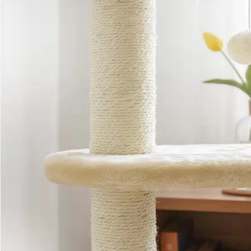 Katzenbaum Grosse Katzen, Gewebtes Katzenbett Mehrstöckiger Katzenkratzbaum mit Sisal, Katzenspielplatz für Aktive Katzen