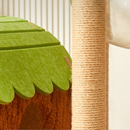 Katzenbaum für große Katzen, Moderner Stil 4-stöckiger Katzenbaum, Katzenbett in Raumkapselform, für Mehrkatzenhaushalte