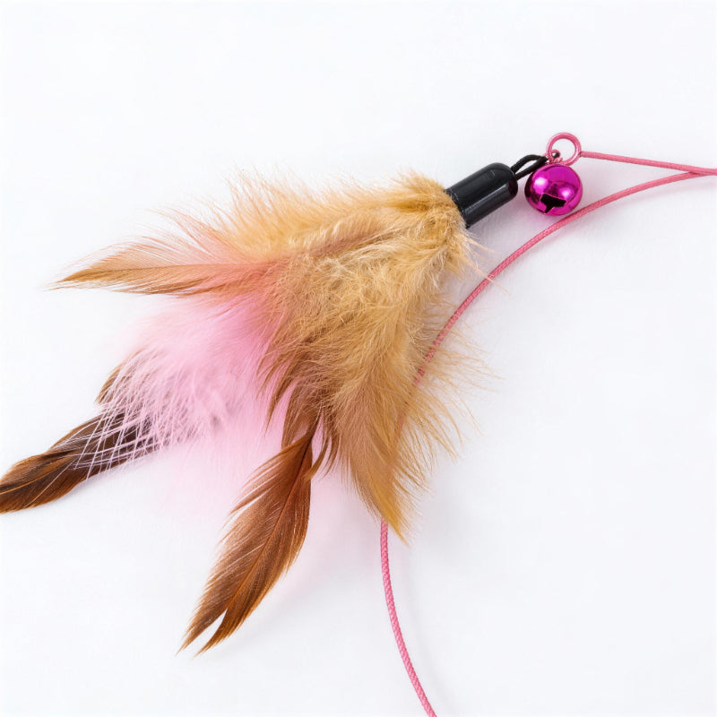 Katzenangel feder Glocke Unterhaltungsstab Elastischer Stahldraht Handheld, Zufällige Farben